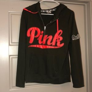 PINK hoodie half zip
